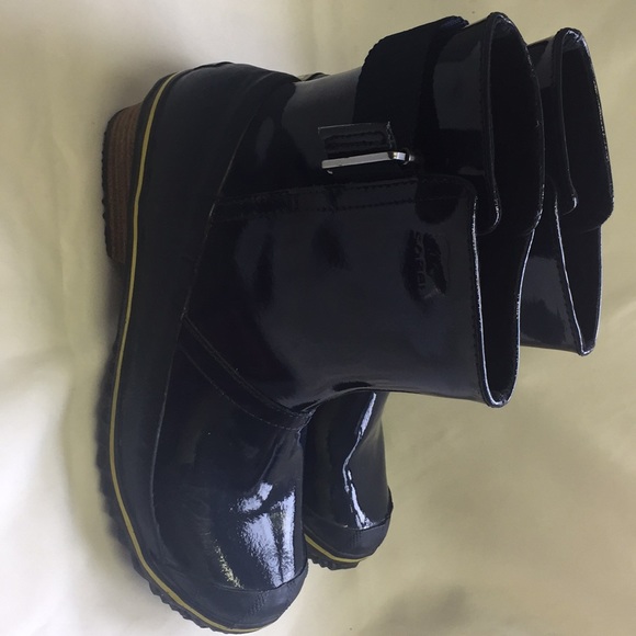 Sorel Slim boot Pull on Glow Rain boots Navy Blue - Picture 1 of 16